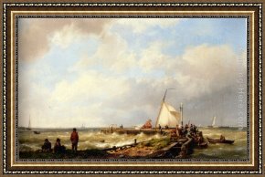 Bringing in The Hay Framed Paintings - Bringing in the Catch by Hermanus Koekkoek Snr