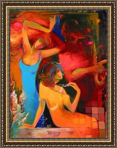 Music Framed Paintings - Afternoon Music by Hessam Abrishami