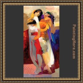 Color Study of Squares Framed Paintings - Color of Passion by Hessam Abrishami