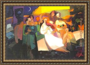 Perseus Frees Andromeda Framed Paintings - Free Night by Hessam Abrishami