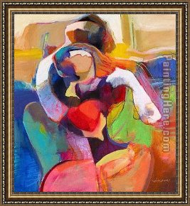 Love Framed Paintings - Love Impression by Hessam Abrishami