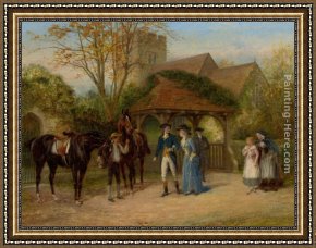 Hardy Framed Paintings - A Visit to the Church by Heywood Hardy