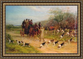Hardy Framed Paintings - Hounds First, Gentlemen, Hounds First by Heywood Hardy