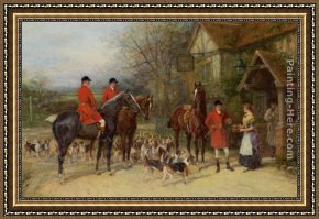 Hardy Framed Paintings - The Stirrup Cup by Heywood Hardy