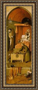 The Death of Demosthenes Framed Paintings - Death and the Miser by Hieronymus Bosch