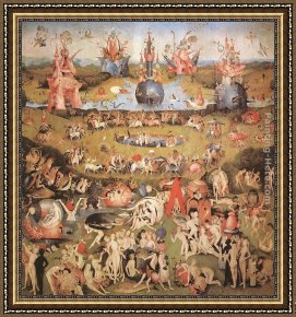 Triptych Framed Paintings - Garden of Earthly Delights, central panel of the triptych by Hieronymus Bosch