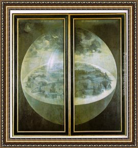 Triptych Framed Paintings - Garden of Earthly Delights, outer wings of the triptych by Hieronymus Bosch