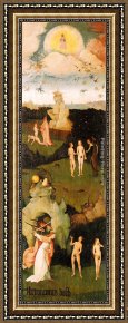 Triptych Framed Paintings - Haywain, left wing of the triptych by Hieronymus Bosch