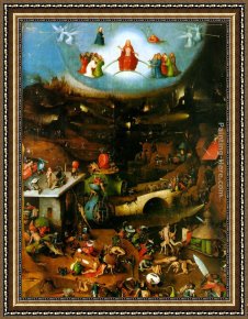 Triptych Framed Paintings - Last Judgement, central panel of the triptych by Hieronymus Bosch