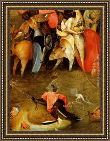 The Temptation of St. Anthony Framed Paintings - Temptation of St. Anthony, detail of the central panel by Hieronymus Bosch
