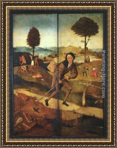 Triptych Framed Paintings - The Path of Life, outer wings of a triptych by Hieronymus Bosch