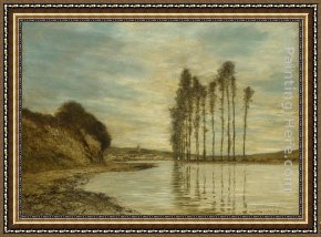 View of The Seine Framed Paintings - View on the Seine Harp of the Winds by Homer Dodge Martin