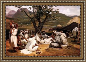 Vernet Framed Paintings - The Arab Tale-teller by Horace Vernet