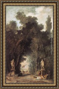 Hubert Robert Framed Paintings - Avenue in a Park by Hubert Robert