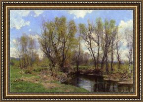 Burne-jones Framed Paintings - Early Spring, Near Sheffield, Massachusetts by Hugh Bolton Jones