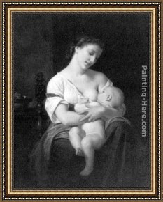 An Algerian Mother And Child Framed Paintings - Mother and Child by Hughes Merle
