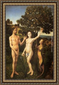 Der Jubil Framed Paintings - The Fall Of Man by Hugo van der Goes