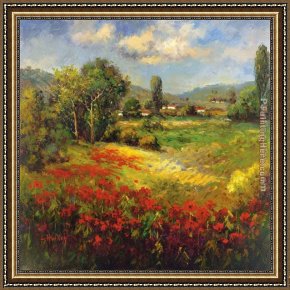 Village in The Snow Framed Paintings - Country Village I by Hulsey