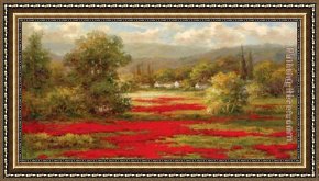 Jaune Poppy Framed Paintings - Poppy Village by Hulsey