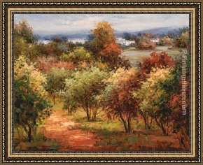 The Sun Shower Framed Paintings - Sun Dappled Country Road by Hulsey
