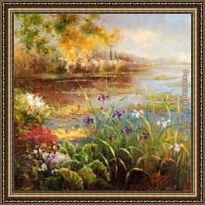 Village in The Snow Framed Paintings - Village Pond by Hulsey