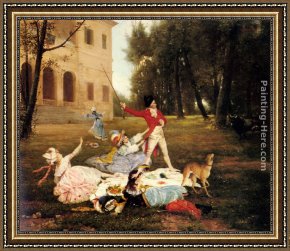 The Guest's Arrival Framed Paintings - The Uninvited Guest by Ignace Spiridon