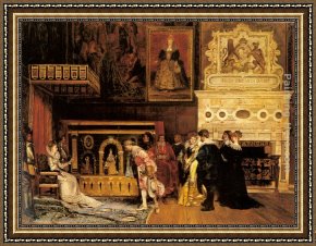 Presentation Framed Paintings - The Presentation at Court by Ignacio Leon y Escosura