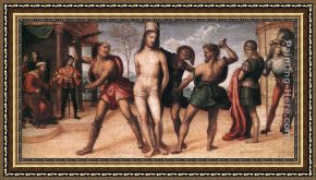 Flagellation Framed Paintings - Flagellation of Christ by Il Sodoma