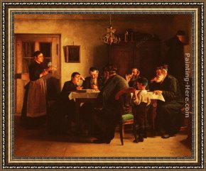 Discussing The News Framed Paintings - Discussing The Talmud by Isidor Kaufmann