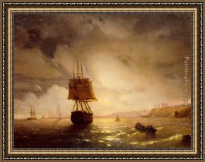 East Boothbay Harbor Framed Paintings - The Harbor at Odessa on the Black Sea by Ivan Constantinovich Aivazovsky