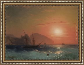 A View of The Forum Framed Paintings - View Of The Ayu Dag Crimea by Ivan Constantinovich Aivazovsky