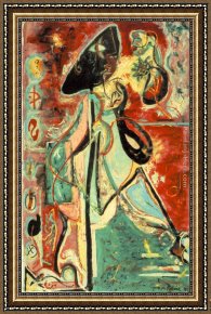 Tavern of The Crescent Moon Framed Paintings - The Moon Woman by Jackson Pollock