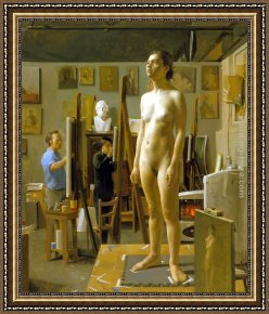 Jacob Jordaens Framed Paintings - In the Atelier by Jacob Collins