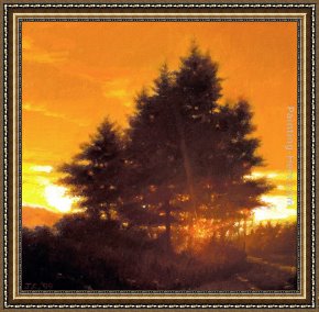 Jacob Jordaens Framed Paintings - Sunset Tree by Jacob Collins