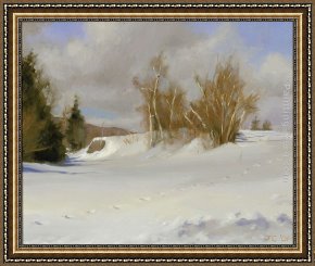 Jacob Jordaens Framed Paintings - Tracks in Snow by Jacob Collins