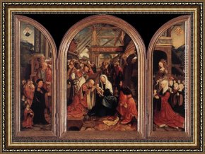 Triptych of The Adoration of The Magi Framed Paintings - Triptych of the Adoration of the Magi by Jacob Cornelisz Van Oostsanen