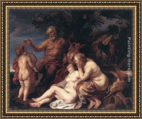 Jupiter And Antiope Framed Paintings - Education of Jupiter by Jacob Jordaens