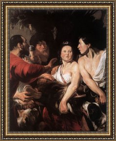 Jacob Jordaens Framed Paintings - Meleager and Atalanta by Jacob Jordaens