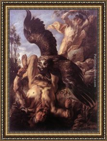 Jacob Jordaens Framed Paintings - Prometheus Bound by Jacob Jordaens