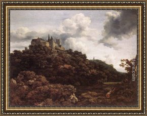 Ruisdael Framed Paintings - Bentheim Castle by Jacob van Ruisdael