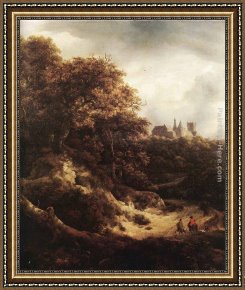 Ruisdael Framed Paintings - The Castle at Bentheim by Jacob van Ruisdael