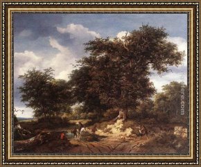 Ruisdael Framed Paintings - The Great Oak by Jacob van Ruisdael