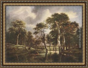 Ruisdael Framed Paintings - The Hunt by Jacob van Ruisdael