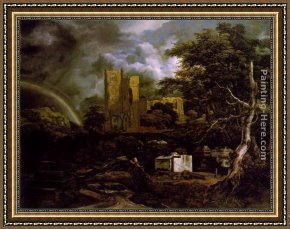 Ruisdael Framed Paintings - The Jewish Cemetery by Jacob van Ruisdael