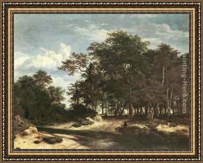 Ruisdael Framed Paintings - The Large Forest by Jacob van Ruisdael