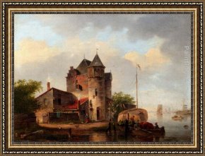 Julius Jacobus Van De Sande Bakhuyzen Framed Paintings - Summer by Jacobus Van Der Stok
