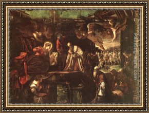 Triptych of The Adoration of The Magi Framed Paintings - Adoration of the Magi by Jacopo Robusti Tintoretto