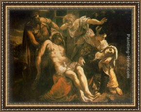 Piet Mondrian Framed Paintings - Descent from the Cross (Piet&agrave;) by Jacopo Robusti Tintoretto