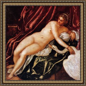Leda Framed Paintings - Leda and the Swan by Jacopo Robusti Tintoretto
