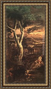 Penitent Magdalen Framed Paintings - St Mary Magdalen by Jacopo Robusti Tintoretto